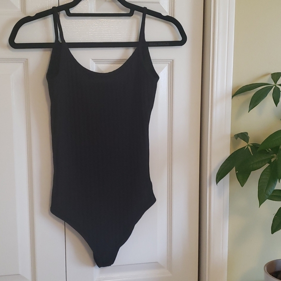 ZARA Ribbed Black Soft Bodysuit
